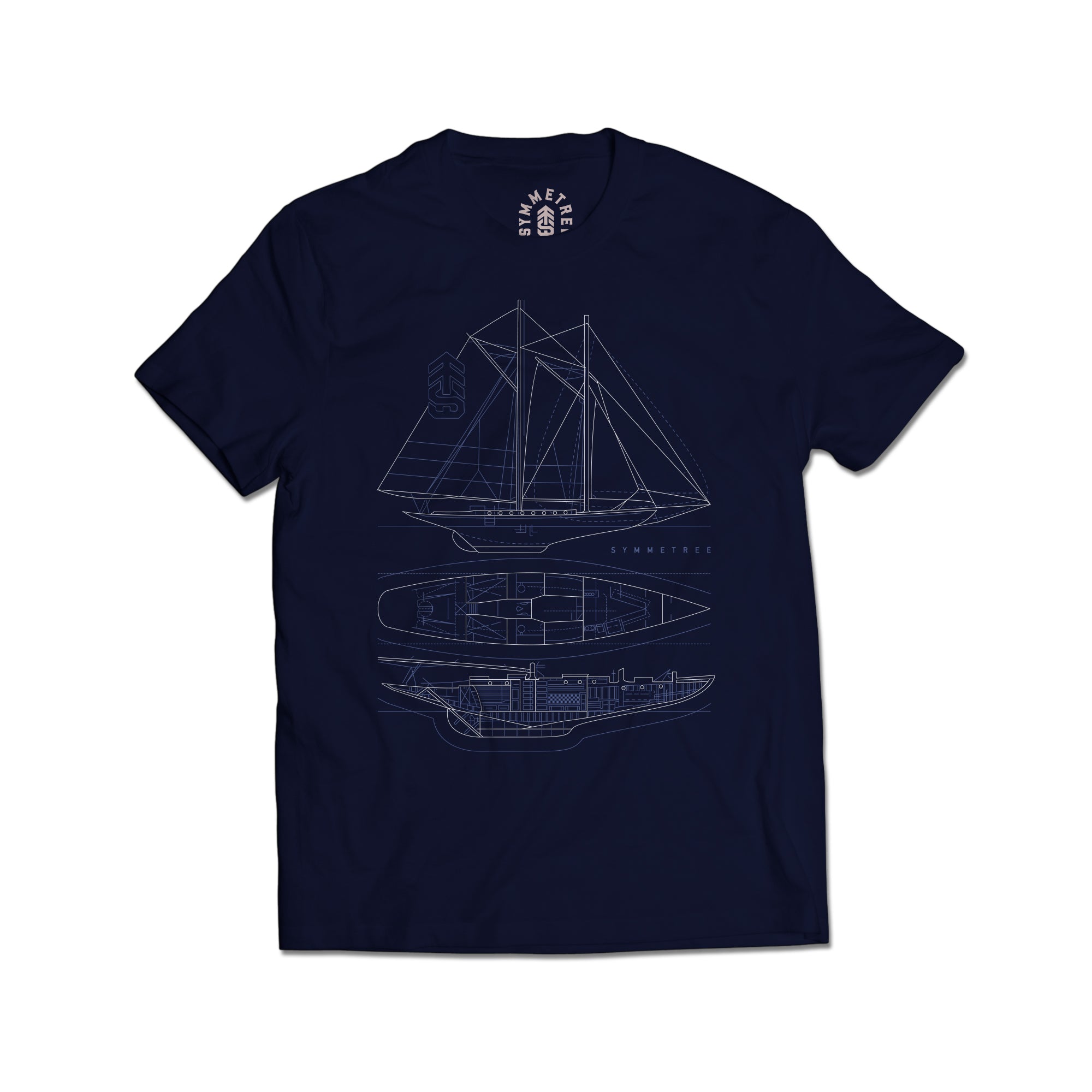 Symmetree • Schooner Blueprint T-Shirt